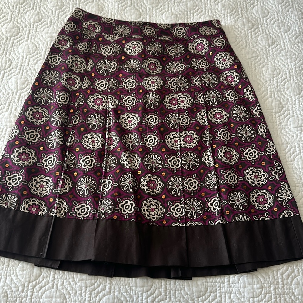 Loft pleated print skirt